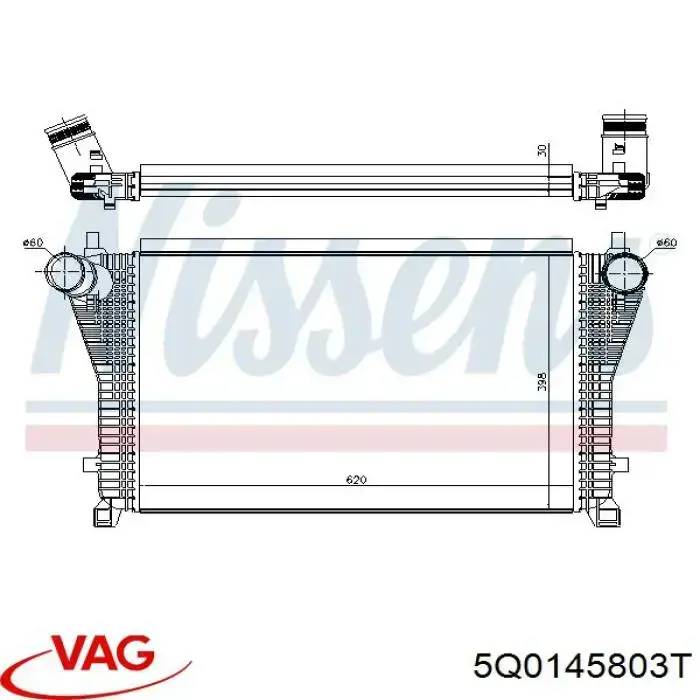 Compre 5Q0145803T VAG Radiador de intercooler