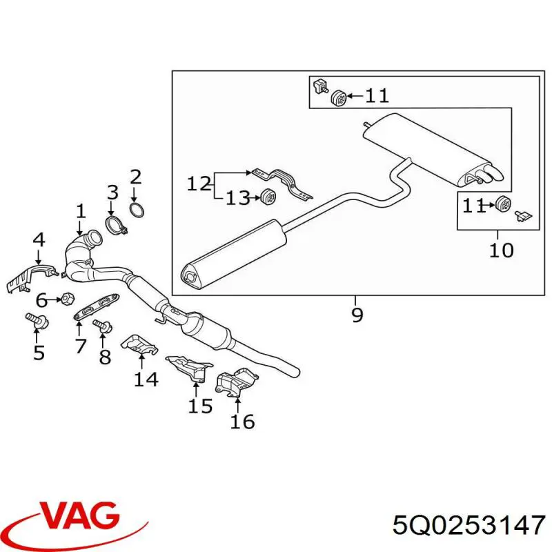 Coxim de fixação do silenciador VAG 5Q0253147 preço, a partir de 9,25 USD