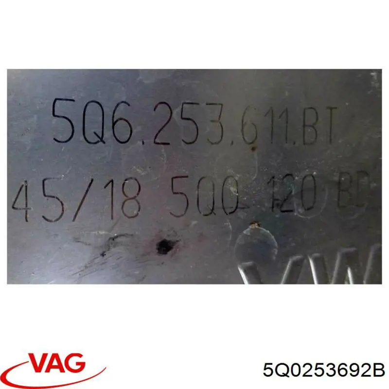 5Q0253692B VAG Comporta do sistema de escape