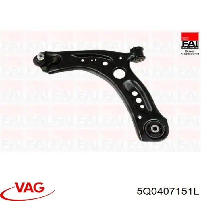 5Q0407151L VAG Braço oscilante inferior esquerdo de suspensão dianteira