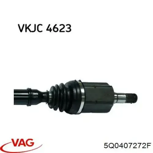 Semieixo (acionador) dianteiro direito VAG 5Q0407272F preço, a partir de 154,31 USD