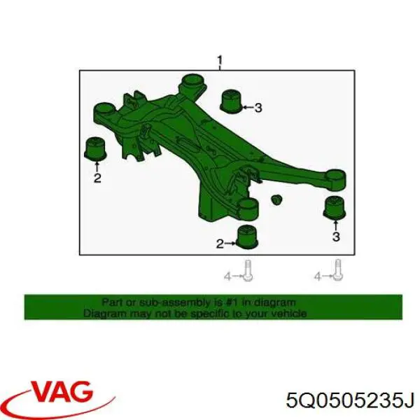 5Q0505235J VAG Viga de suspensão traseira (plataforma veicular)