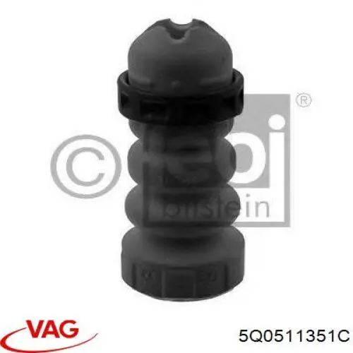 5Q0511351C VAG Pára-choque (grade de proteção) de amortecedor traseiro
