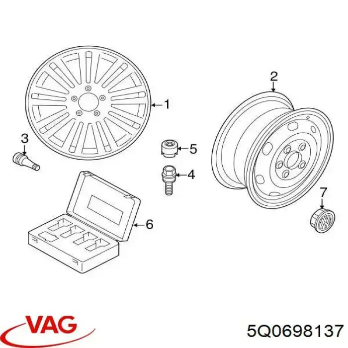 Parafuso de roda VAG 5Q0698137 preço, a partir de 62,05 USD