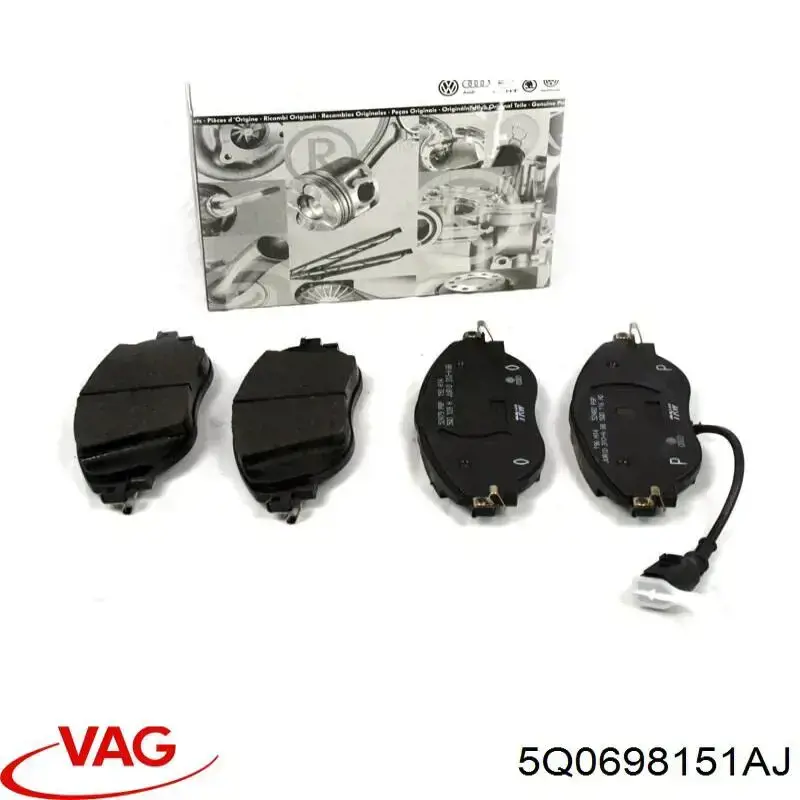 5Q0698151AJ VAG Sapatas do freio dianteiras de disco