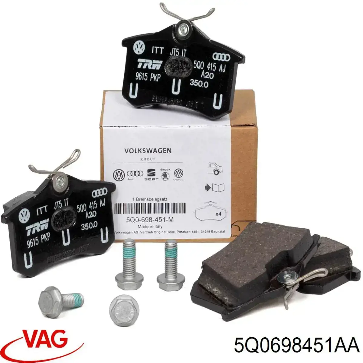 Sapatas do freio traseiras de disco VAG 5Q0698451AA preço, a partir de 19,13 USD