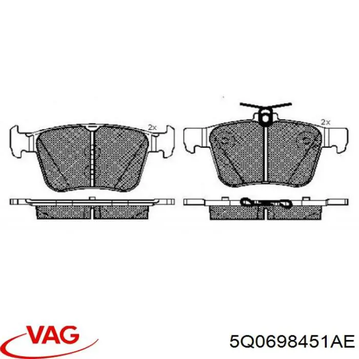 Sapatas do freio traseiras de disco VAG 5Q0698451AE preço, a partir de 33,46 USD