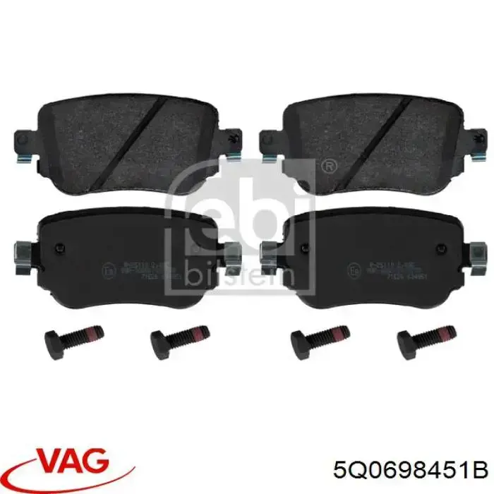 Compre 5Q0698451B VAG Sapatas do freio traseiras de disco