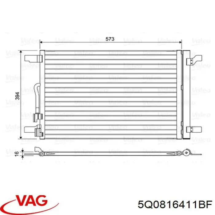 Compre 5Q0816411BF VAG Radiador de aparelho de ar condicionado