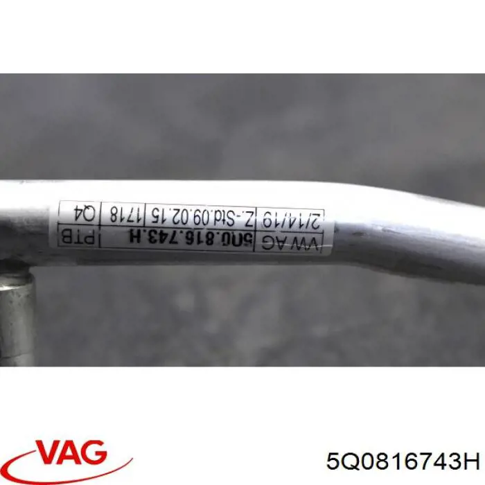 5Q0816743H VAG Mangueira de aparelho de ar condicionado, desde o vaporizador até o compressor