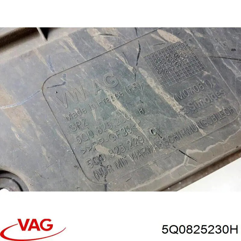 5Q0825230H VAG Proteção de fundo esquerda
