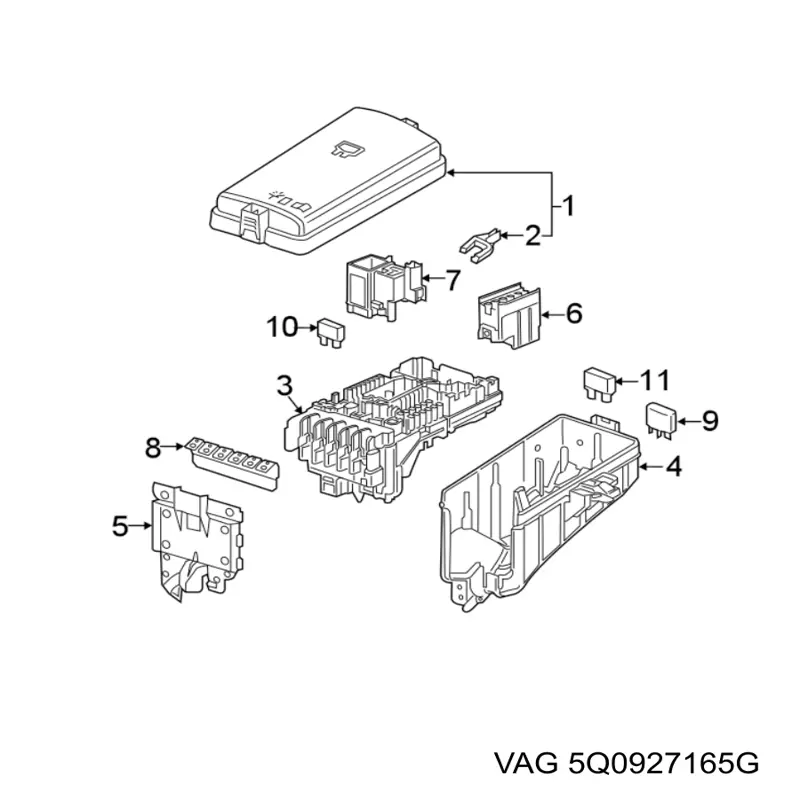 5Q0927165B VAG Tampa de unidade de dispositivos de segurança