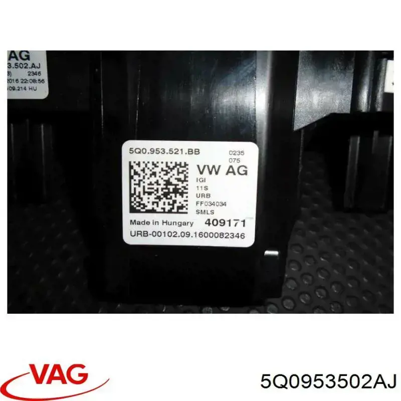 5Q0953502AJ VAG Comutador esquerdo instalado na coluna da direção