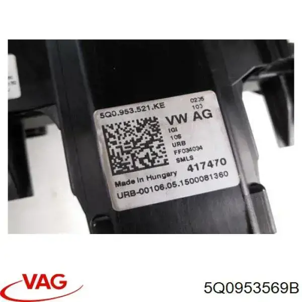 5Q0953569B VAG Anel AIRBAG de contato, cabo plano do volante
