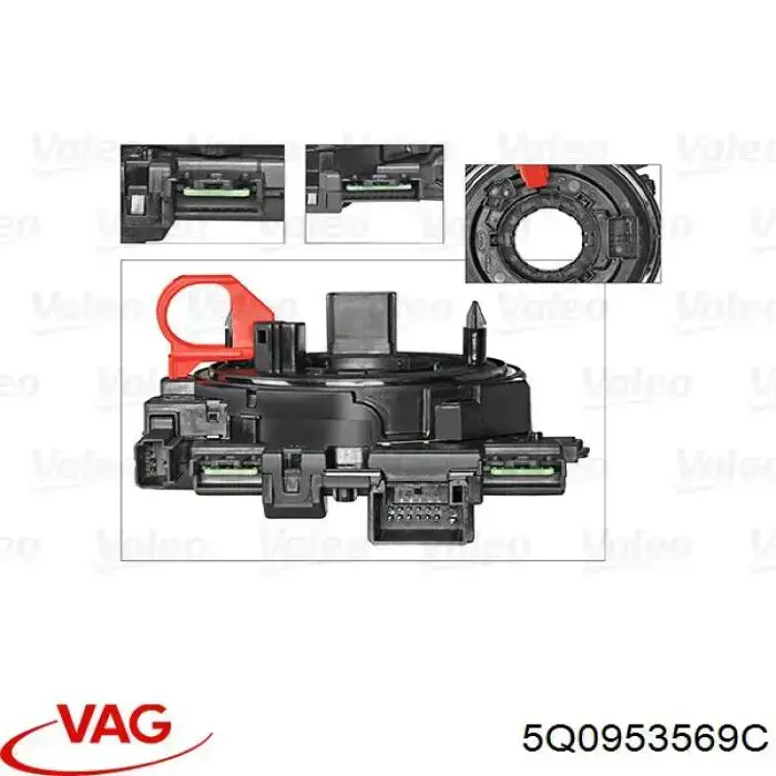 Anel AIRBAG de contato, cabo plano do volante VAG 5Q0953569C preço, a partir de 317,89 USD