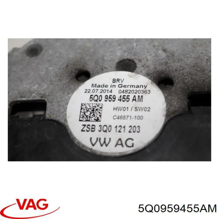 5Q0959455AM VAG Ventilador elétrico de esfriamento montado (motor + roda de aletas) esquerdo