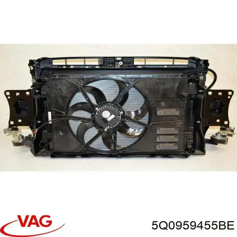 5Q0959455BE VAG Difusor do radiador de esfriamento, montado com motor e roda de aletas