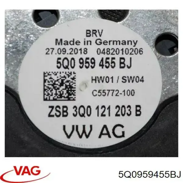 5Q0959455BJ VAG Ventilador elétrico de esfriamento montado (motor + roda de aletas) esquerdo
