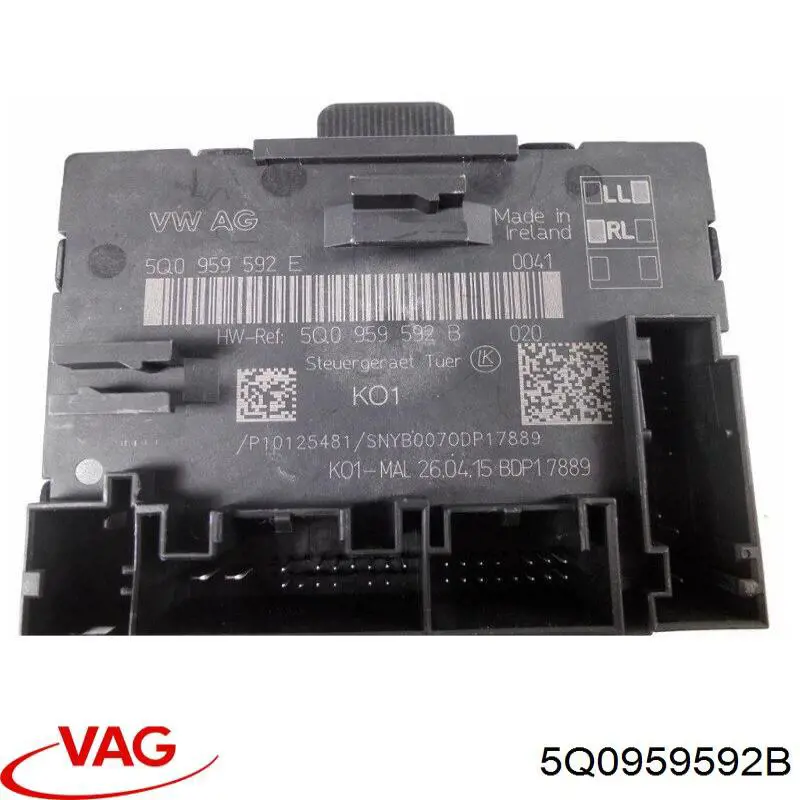 Compre 5Q0959592B VAG Módulo de conforto da porta dianteira