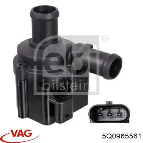 Bomba de água (bomba) de esfriamento, adicional elétrica 5Q0965561 VAG