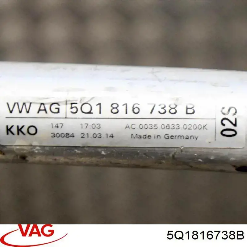 5Q1816738B VAG Mangueira de aparelho de ar condicionado, desde o radiador até o vaporizador