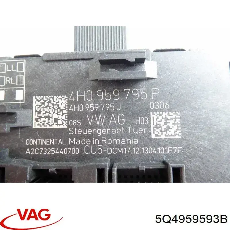 5Q4959593B VAG Módulo de conforto da porta dianteira