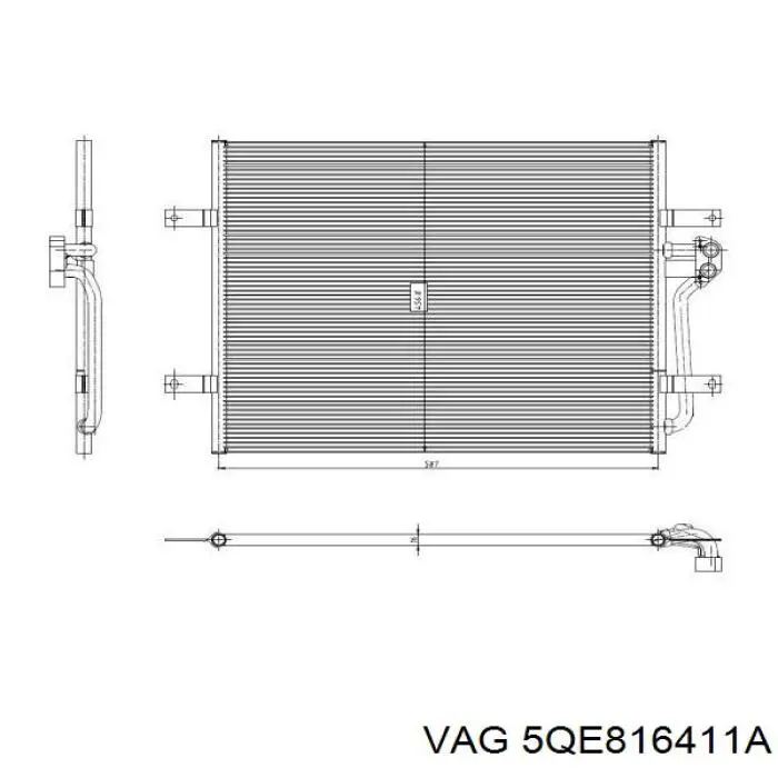 Radiador de aparelho de ar condicionado VAG 5QE816411A preço, a partir de 137,53 USD