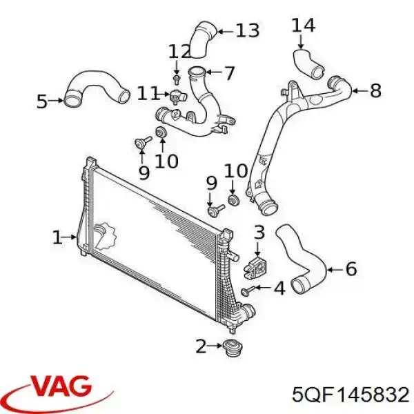 Mangueira (cano derivado) de intercooler VAG 5QF145832 preço, a partir de 121,09 USD
