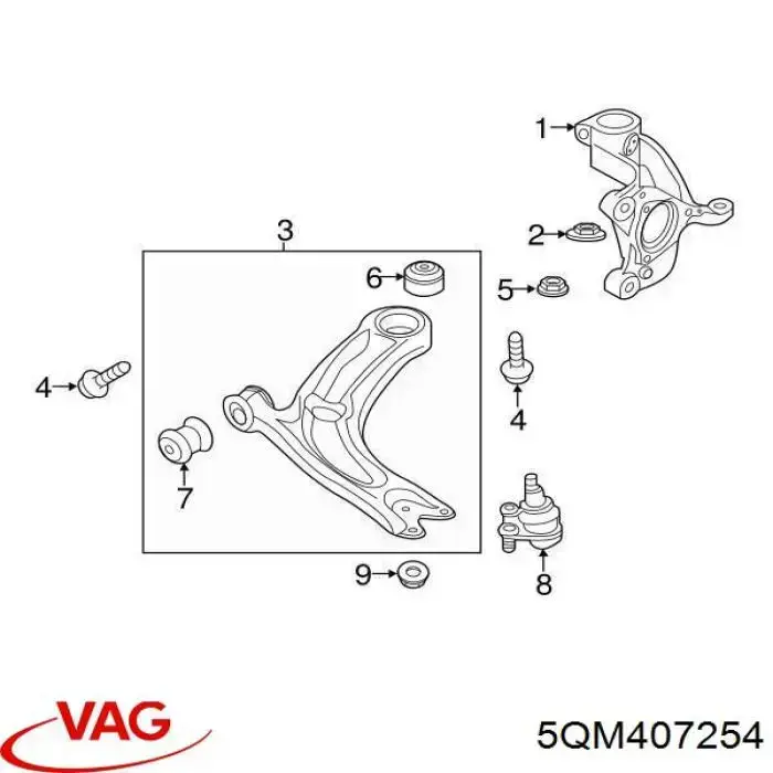 Pino moente (extremidade do eixo) dianteiro direito VAG 5Q0407254B preço, a partir de 221,33 USD