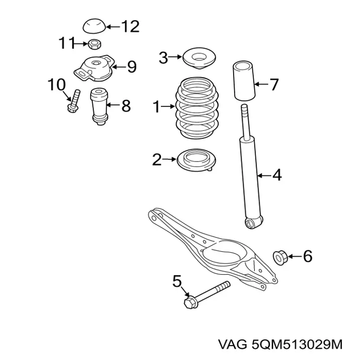 Amortecedor traseiro VAG 5QM513029M preço, a partir de 55,19 USD