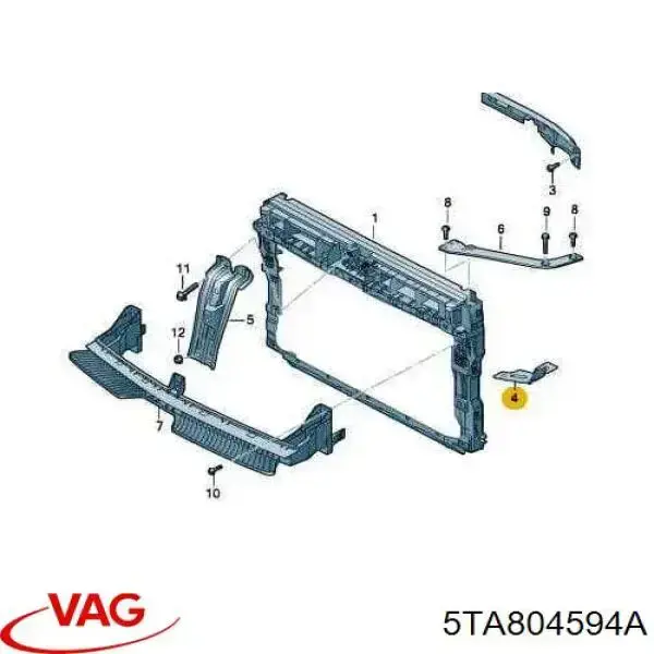 Consola (adaptador) de fixação da luz dianteira direita VAG 5TA804594A preço, a partir de 8,76 USD