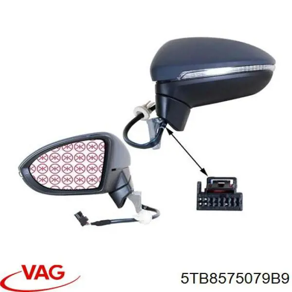 5TB8575079B9 VAG Espelho de retrovisão esquerdo