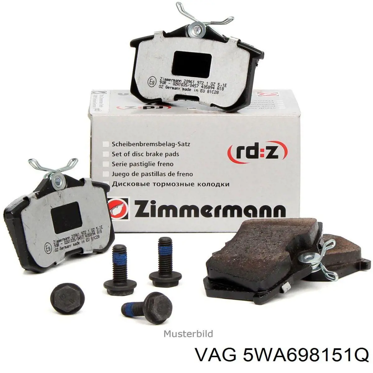 Compre 5WA698151Q VAG Sapatas do freio dianteiras de disco