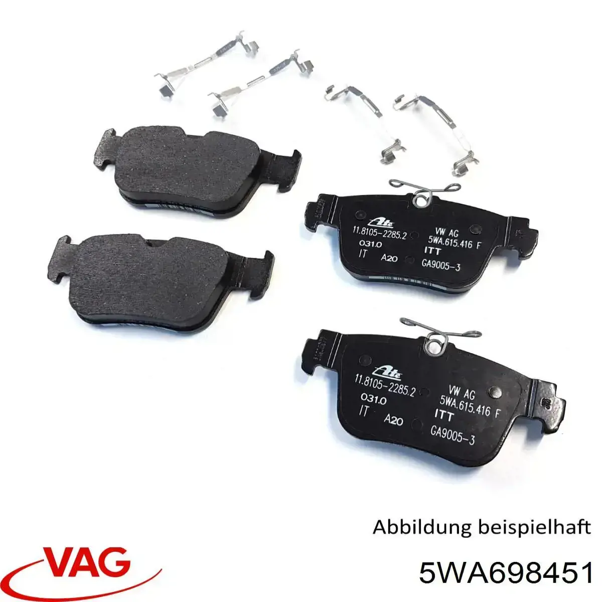 Sapatas do freio traseiras de disco VAG 5WA698451 preço, a partir de 34,09 USD