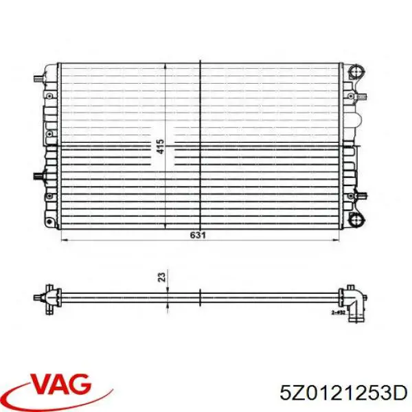Radiador de esfriamento de motor VAG 5Z0121253D preço, a partir de 85,33 USD