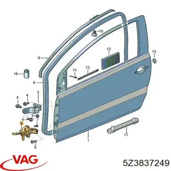 Compre 5Z3837249 VAG Limitador dianteiro de abertura de porta