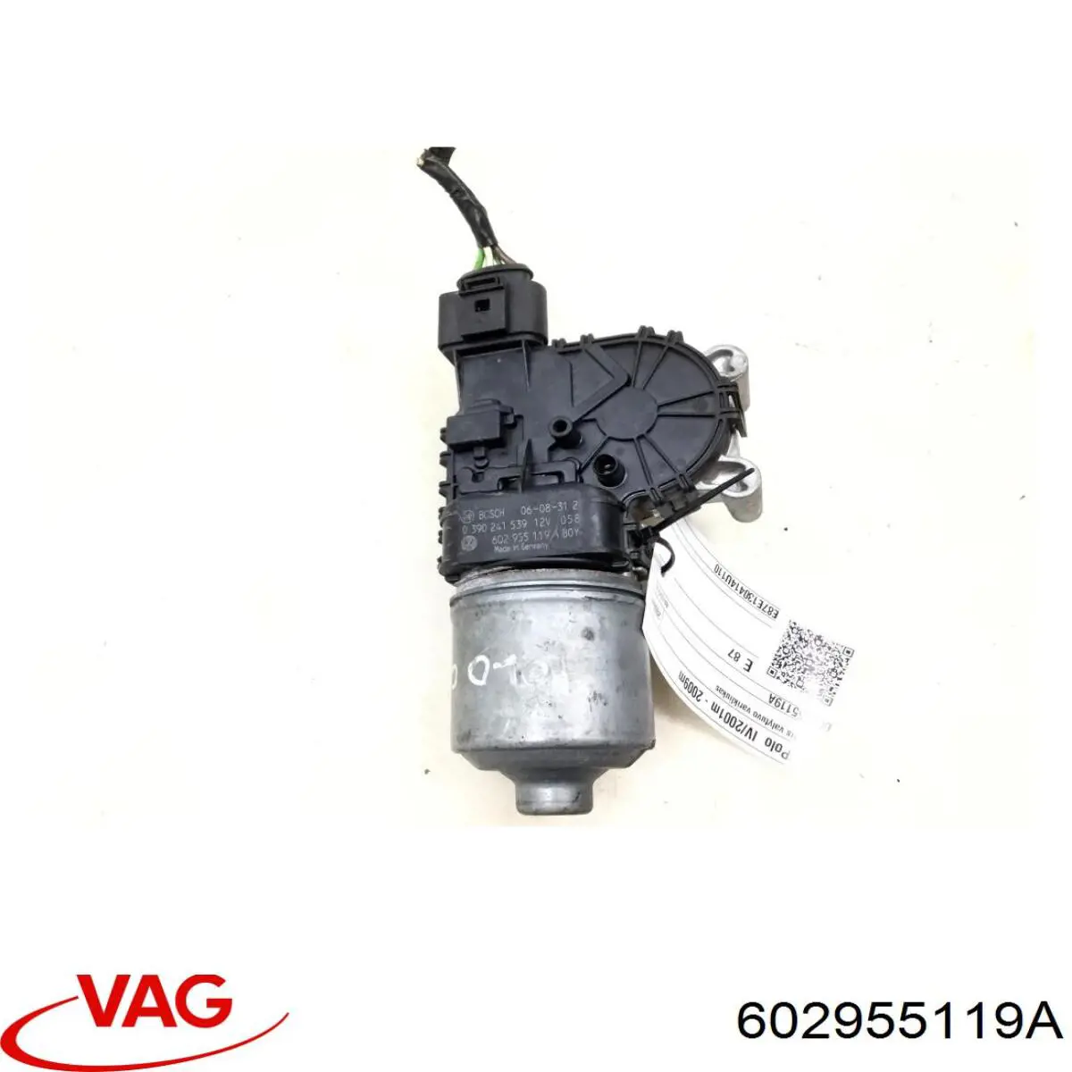 602955119A VAG Motor de limpador pára-brisas do pára-brisas