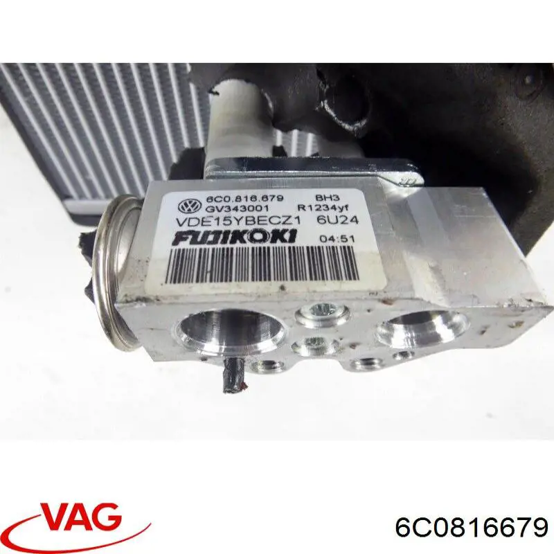 6C0816679 VAG Válvula TRV de aparelho de ar condicionado