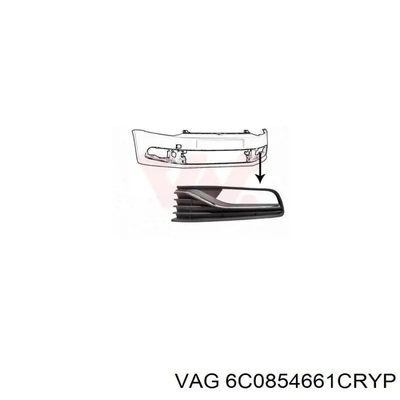 6C0854661CRYP VAG Grelha esquerda do pára-choque dianteiro