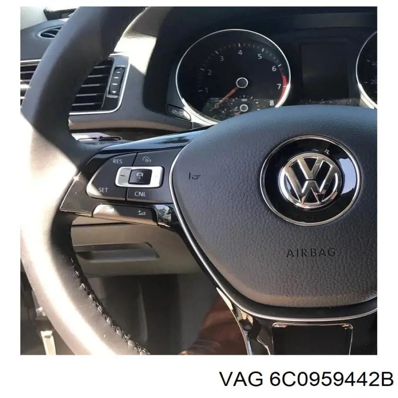 6C0959442BICX VAG Unidade de interruptores de botão do volante de direção