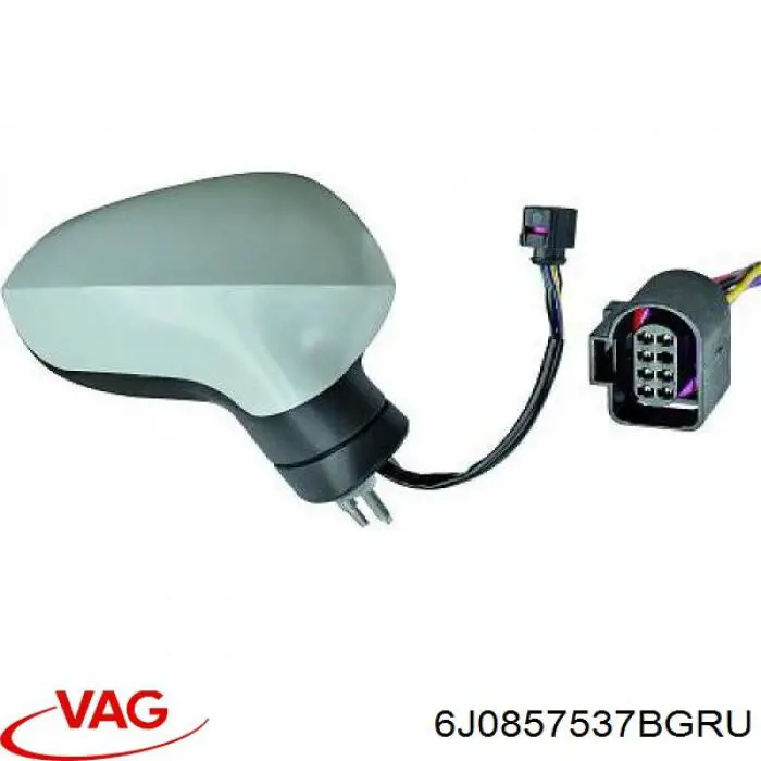 6J0857537BGRU VAG Placa sobreposta (tampa) do espelho de retrovisão esquerdo