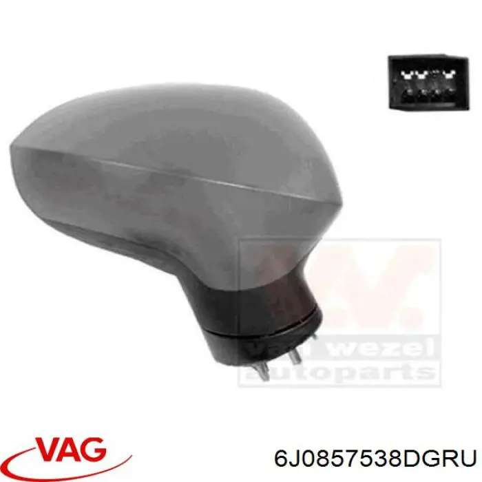 Compre 6J0857538DGRU VAG Placa sobreposta (tampa) do espelho de retrovisão direito