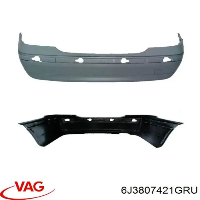 Compre 6J3807421GRU VAG Pára-choque traseiro