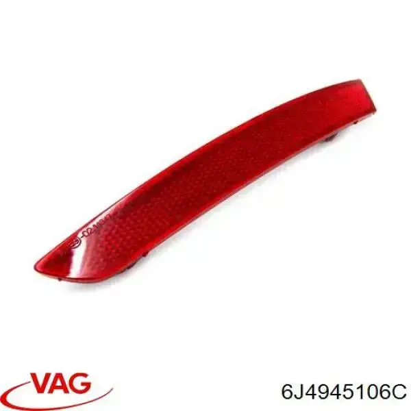 6J4945106C VAG Retrorrefletor (refletor) do pára-choque traseiro direito