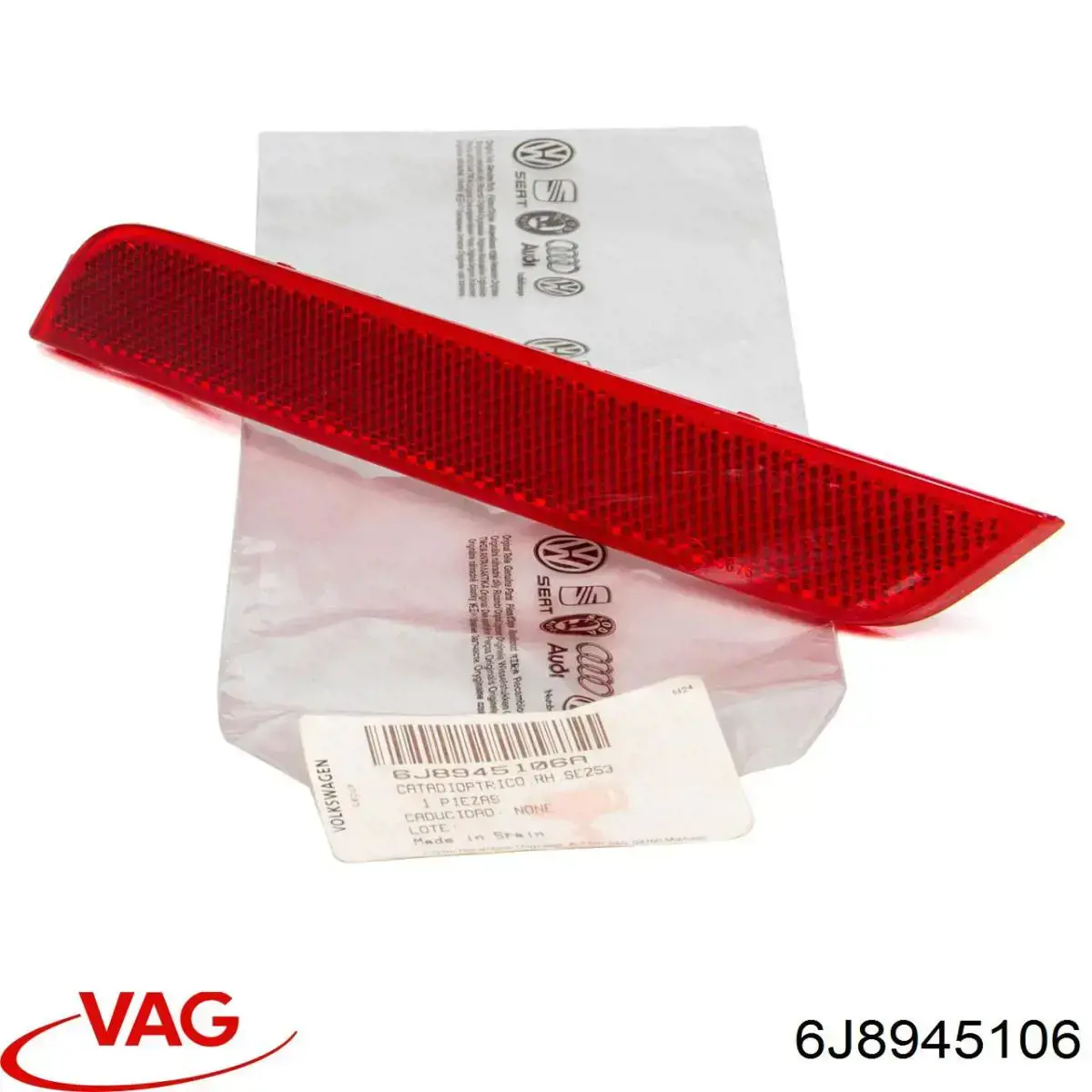 Retrorrefletor (refletor) do pára-choque traseiro direito VAG 6J8945106 preço, a partir de 29,40 USD