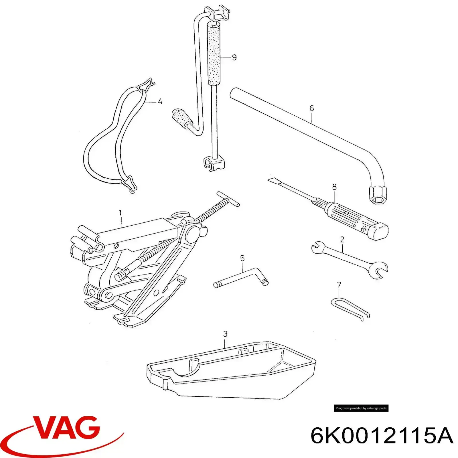 6K0012115A VAG Caixa de ferramentas