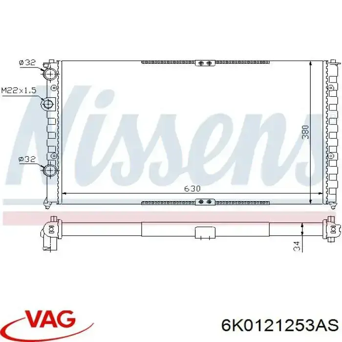 Radiador de esfriamento de motor VAG 6K0121253AS preço, a partir de 86,48 USD