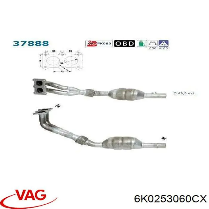Compre 6K0253060CX VAG Convertidor - catalisador