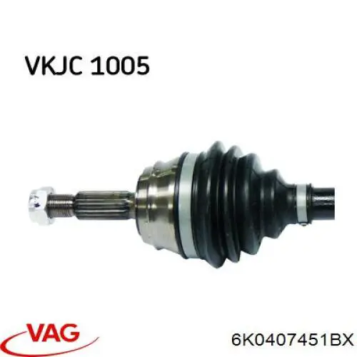 Semieixo (acionador) dianteiro esquerdo VAG 6K0407451BX preço, a partir de 67,14 USD