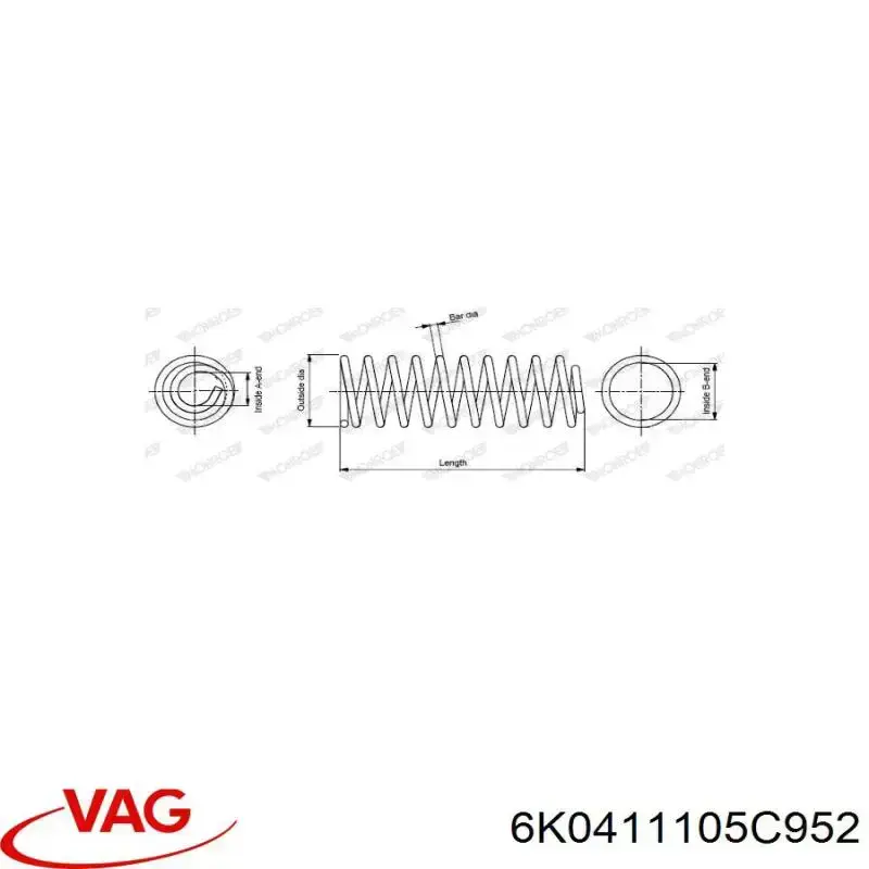 Compre 6K0411105C952 VAG Mola dianteira
